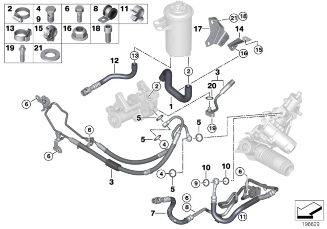 2008 BMW X6 Holder, Suction Line, Steering Diagram for 32416779954