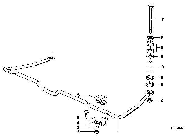 1977 BMW 630CSi Stabilizer, Rear Diagram