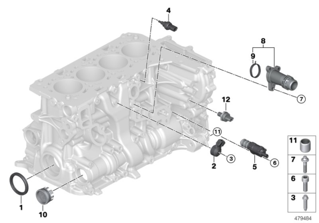 2017 BMW 430i Engine Block & Mounting Parts Diagram 2
