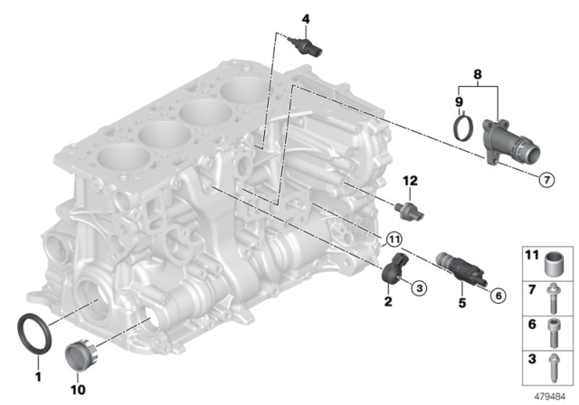 2019 BMW X4 Engine Block & Mounting Parts Diagram 2