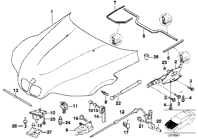 2000 BMW Z3 Engine Mood / Mounting Parts Diagram