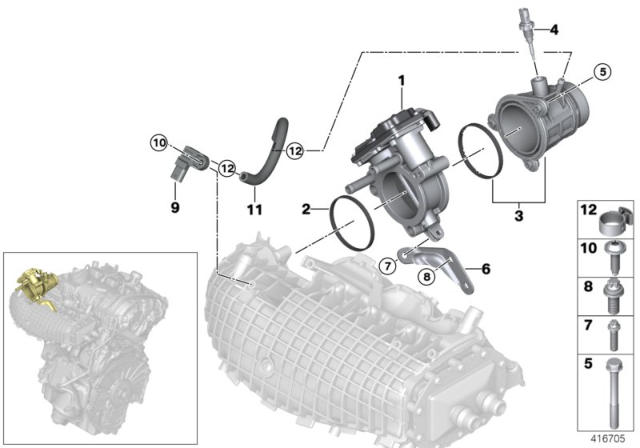 2020 BMW i8 Throttle Body Diagram for 13547629908