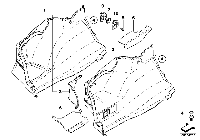 2011 BMW 128i Trunk Trim Panel Diagram 2