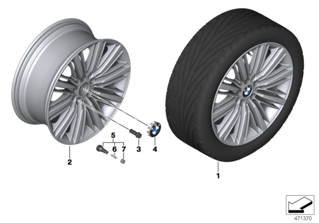 2018 BMW 650i BMW LA Wheel, Multi-Spoke Diagram 1