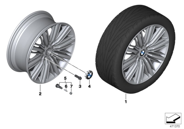 2012 BMW 650i xDrive BMW LA Wheel, Multi-Spoke Diagram 1