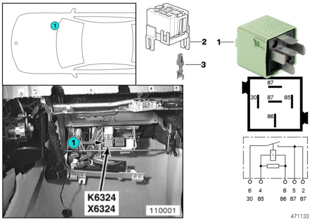 2000 BMW 540i Relay, Starter Motor Diagram