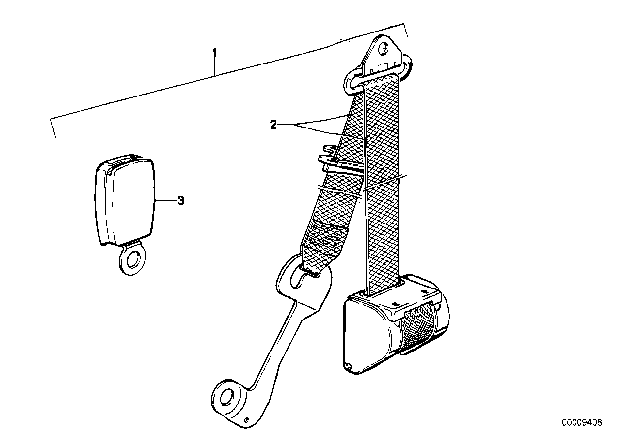 1981 BMW 320i Safety Belt Front Diagram 2