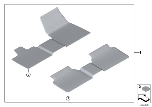 2019 BMW i3 Floor Mats Diagram