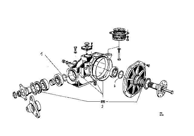 1969 BMW 2000 Crown gear And Spacer Rings Diagram