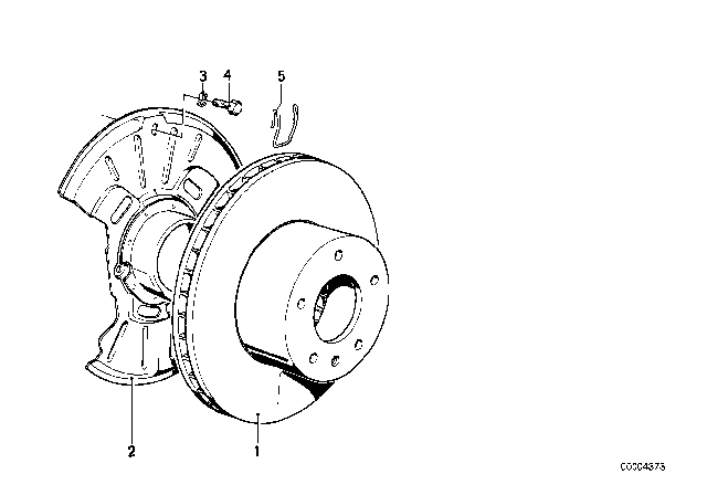 1987 BMW M6 Front Brake / Brake Disc Diagram