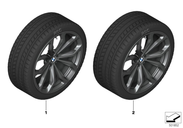2019 BMW X4 Winter Wheel With Tire Y-Spoke Diagram 2
