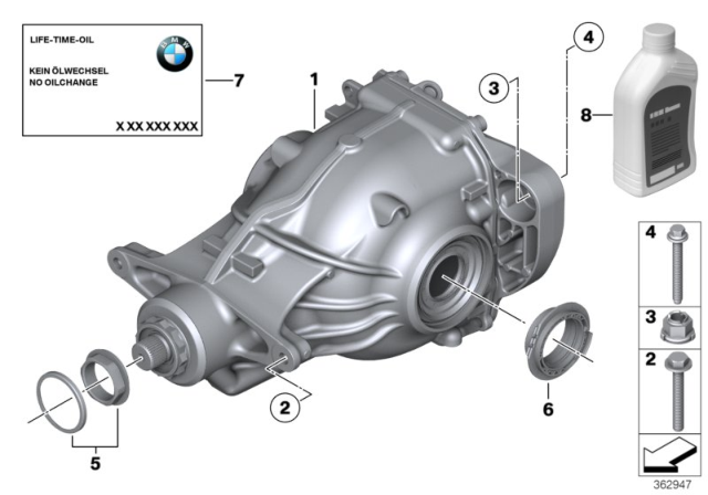 2015 BMW X3 Final Drive, Input / Output, 4-Wheel Diagram 1