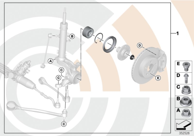 2009 BMW X3 Repair Kit, Wheel Bearing, Front Diagram for 31222229524