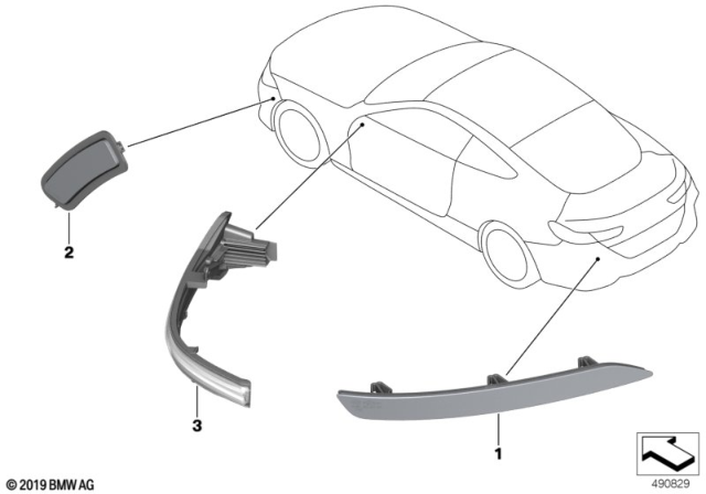 2020 BMW 840i Rear Reflector / Lights Outer Diagram
