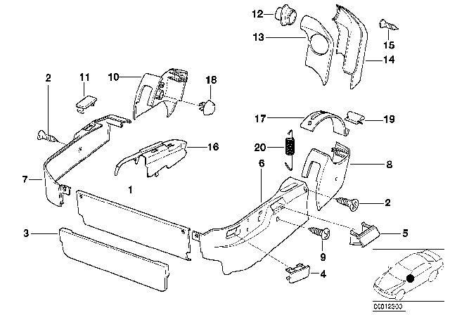 1996 BMW 850Ci BMW Sports Seat Coverings Diagram