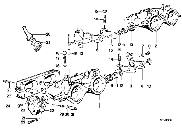 1991 BMW M3 Throttle Housing Assy Diagram