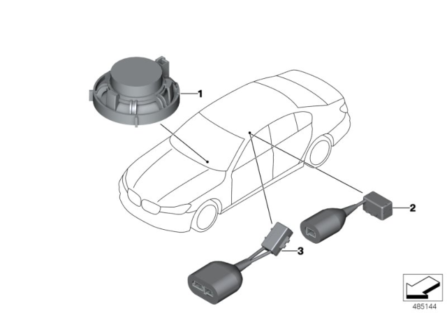 2017 BMW 540i Hands-Free System Diagram