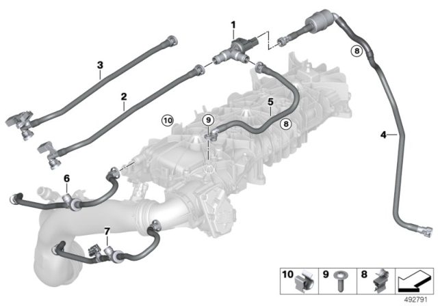 2019 BMW X5 Tank Evap Line With Pressure Diagram for 13908664931