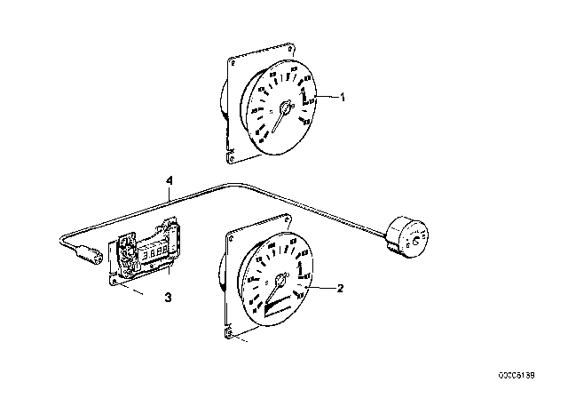 1978 BMW 320i Reverse Counter / Digital Clock Diagram