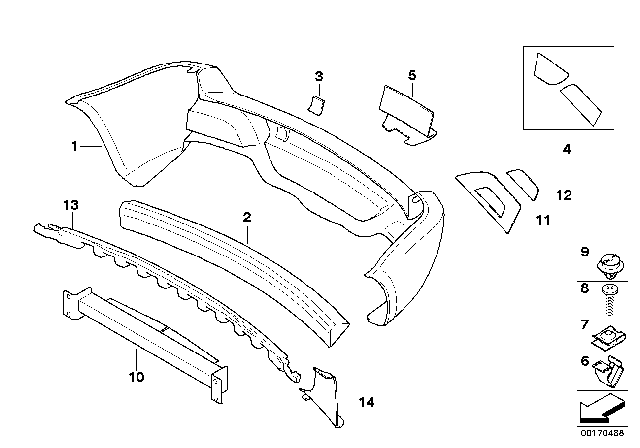 2004 BMW X3 2.5i(E83) Trim Panel, Bumper, Rear, Aerodynamics Package Diagram 2