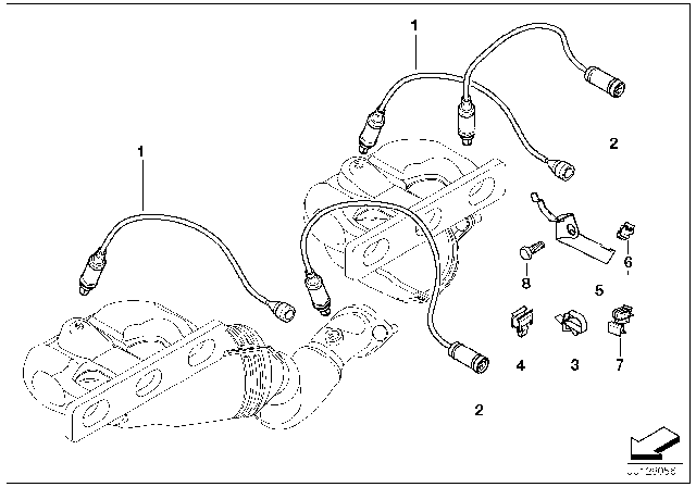 2005 BMW X5 Oxygen Sensor Diagram for 11781433940