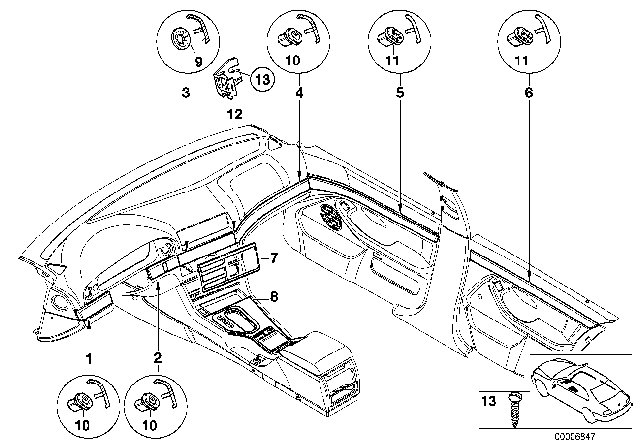 1999 BMW 528i Paint. Plastic Decorative Cover Strips (Cubic) Diagram