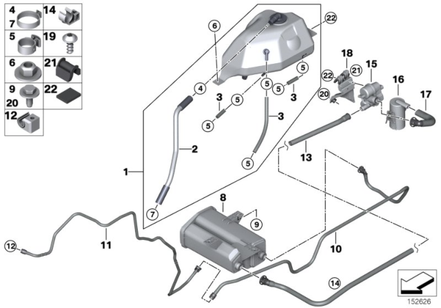 2001 BMW X5 Holder Diagram for 16136758567