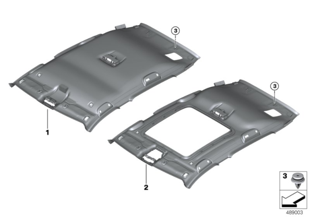 2018 BMW X2 HEADLINING PANORAMIC ROOF Diagram for 51447472078