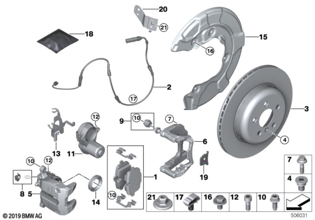 2020 BMW M340i CALIPER HOUSING LEFT Diagram for 34206894081