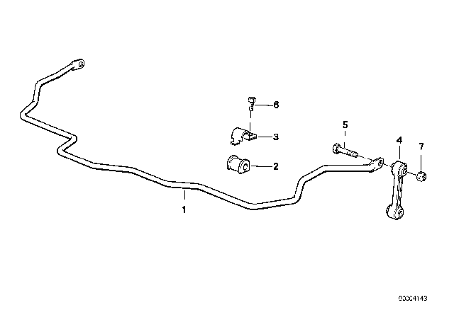 1996 BMW 840Ci Stabilizer, Rear Diagram