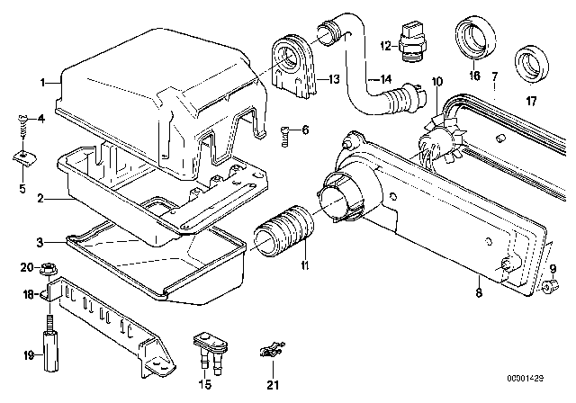 1995 BMW 525i Relay Motor / Control Unit-Box Diagram 1