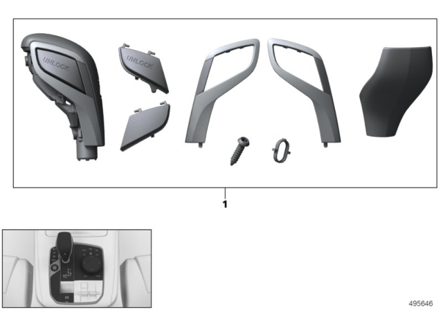 2020 BMW 228i xDrive Gran Coupe Repair Kit Gearshift Lever Knob Diagram