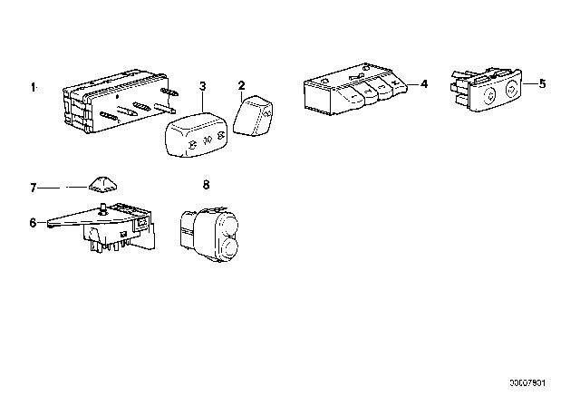 1995 BMW 850Ci Various Switches Diagram 3