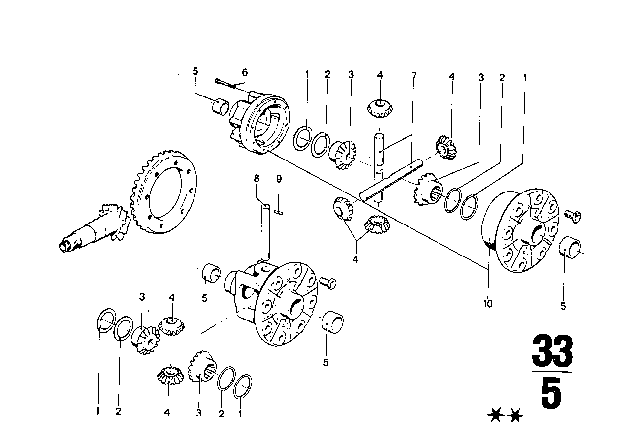 1974 BMW 3.0S Crown gear Set Diagram 3