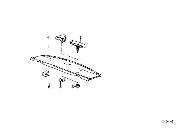 1983 BMW 733i Rear Window Shelf Diagram