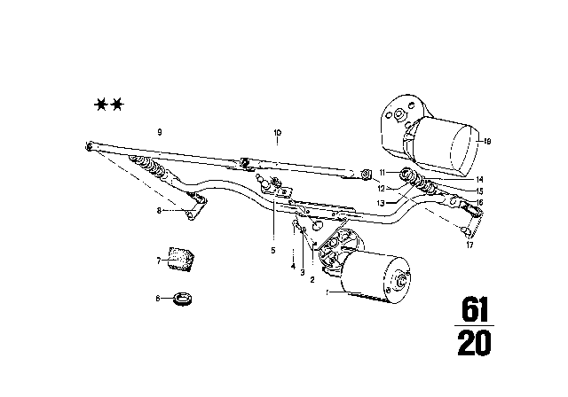 1972 BMW 2002tii Wipe System Diagram 1