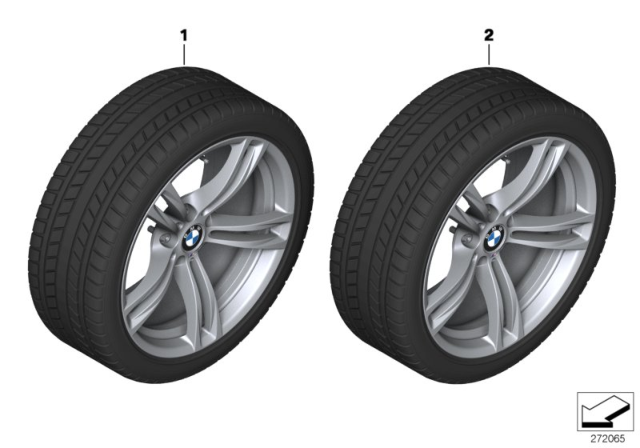 2015 BMW M6 Winter Wheel With Tire M Double Spoke Diagram 2