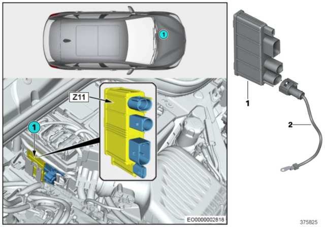 2017 BMW X1 Integrated Supply Module Z11 Diagram for 12638647841