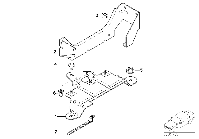 2002 BMW 525i CD Changer Mounting Parts Diagram