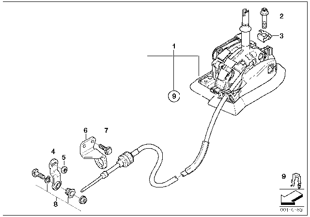 2006 BMW Z4 Automatic Transmission Steptronic Shift Parts Diagram