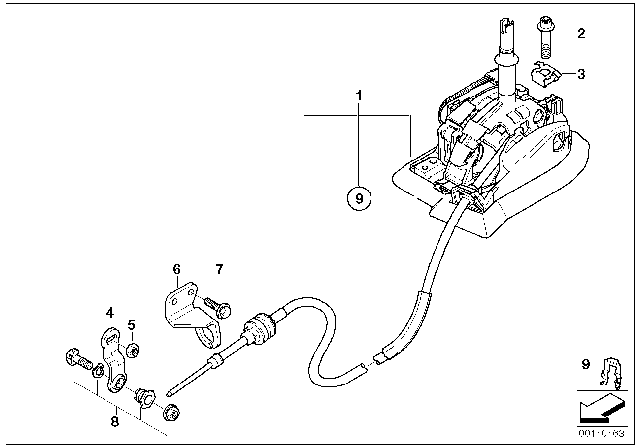 2002 BMW X5 Gear Shift Steptronic, All-Wheel-Drive Diagram