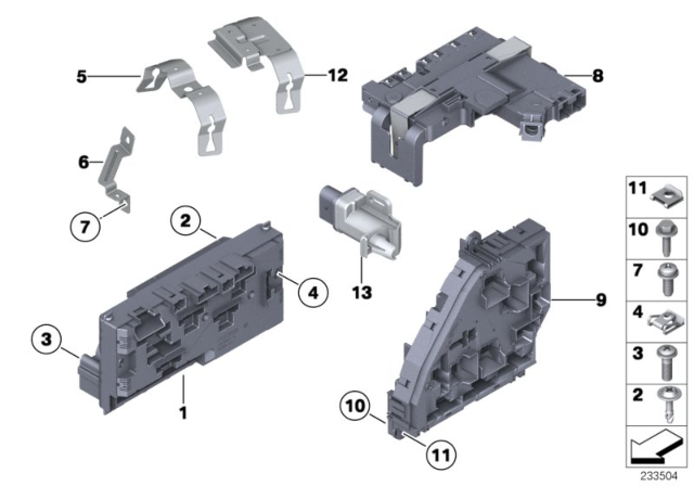 2012 BMW 740i Power Distribution Box, Rear Diagram for 61149234423