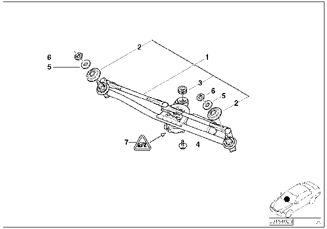 2000 BMW 323i Windscreen Wiper System Diagram 1