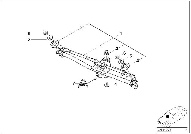 2005 BMW M3 Windscreen Wiper System Diagram 1