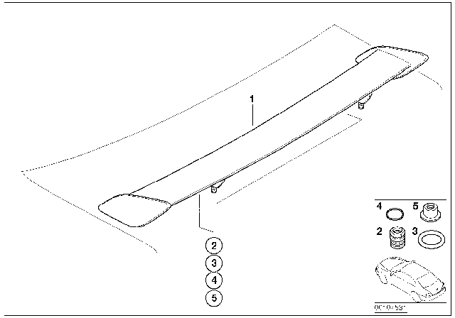 2001 BMW M3 "Clubsport" Custom Rear Wing Diagram