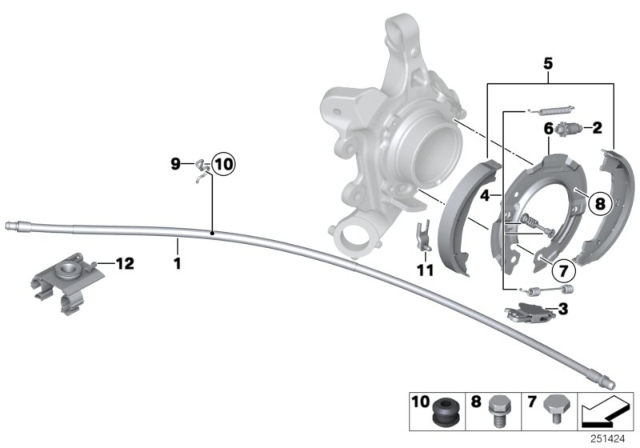 2012 BMW 328i Parking Brake / Brake Pads Diagram