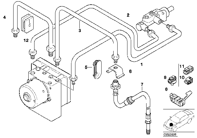 1999 BMW Z3 M Pipe Rubber Covered Diagram for 34326754596