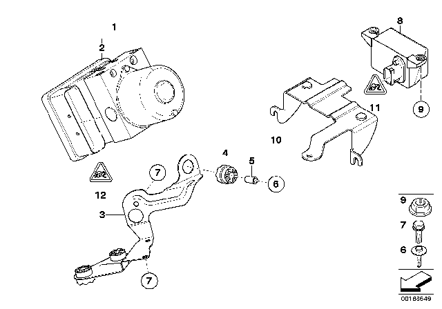 2003 BMW Z4 Bracket For Dsc Sensor Diagram for 34516758066