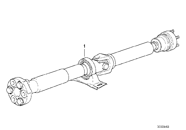 1998 BMW 540i Axle Drive Shaft Diagram for 26101229291