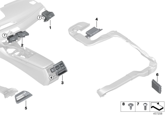 2018 BMW 740i xDrive Air Outlet Diagram